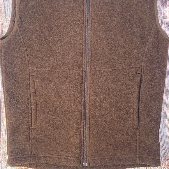 REI Polartec Fleece Vest Men’s Small Brown Full Zip Outdoor Hiking - Picture 9 of 10
